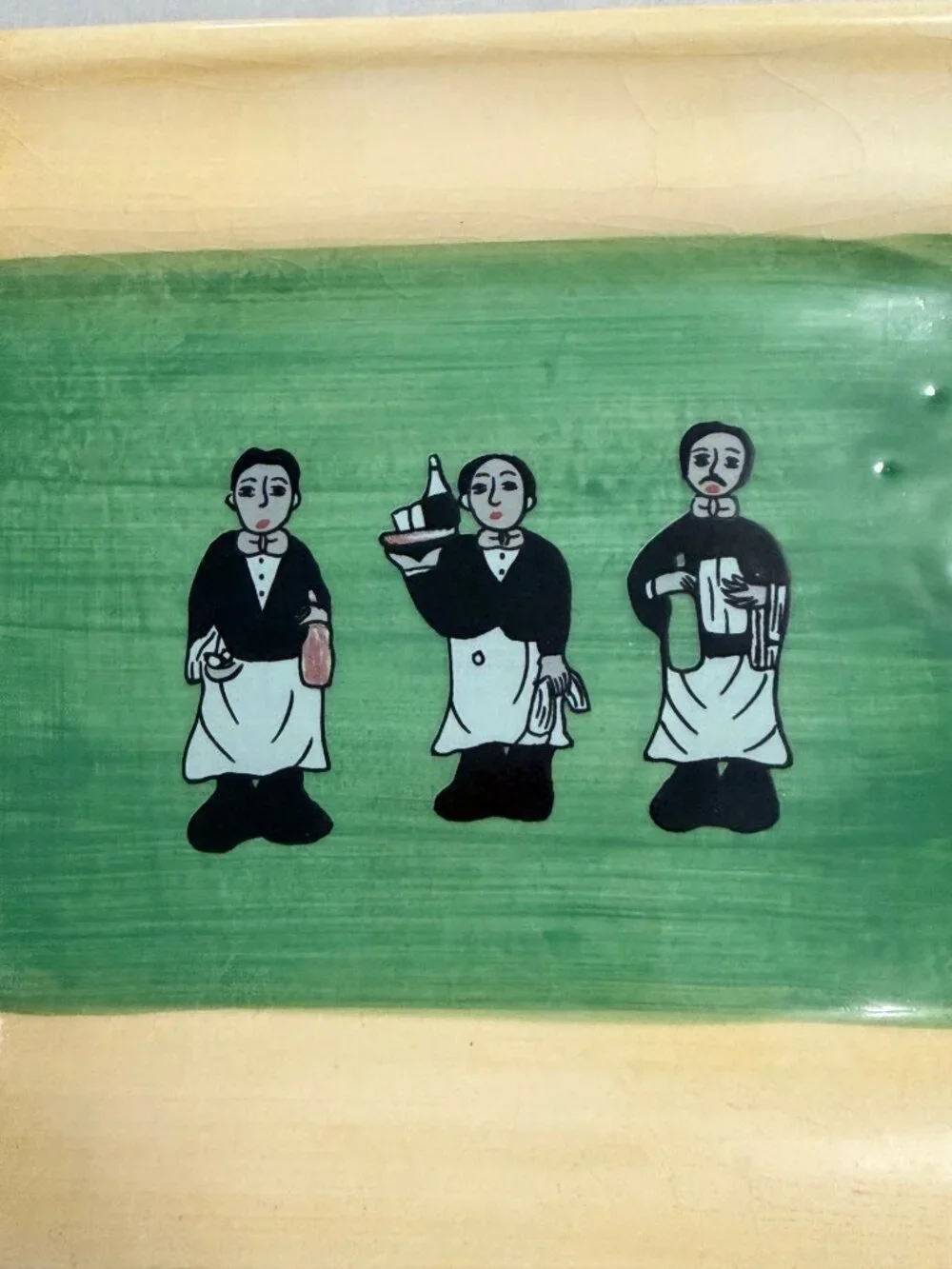 2000 California Pantry Three Waiters Ceramic Serving Tray 8x6 Handled